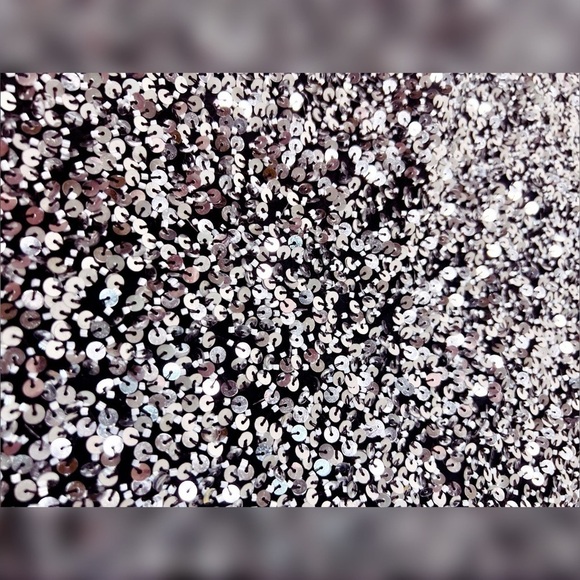 Stenay Vintage Silver Sequin Party Dress made in India Silk Lining 10 - Picture 3 of 14